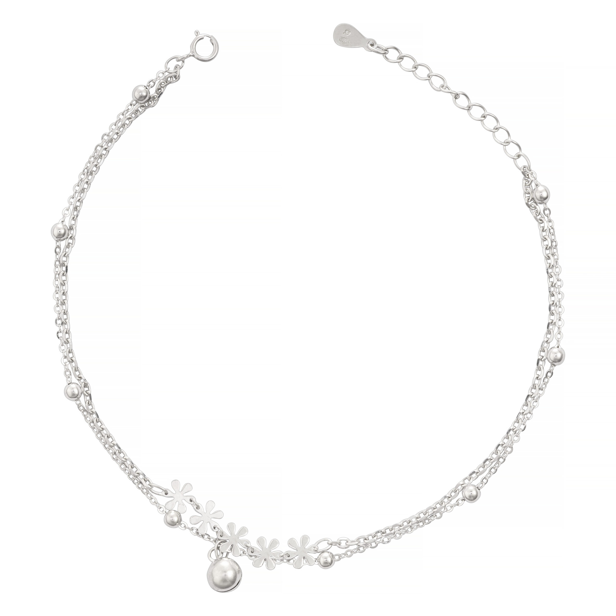 pulsera-tobillera-doble-plata-holly-plateado-cascabel-flores-gioccosilver