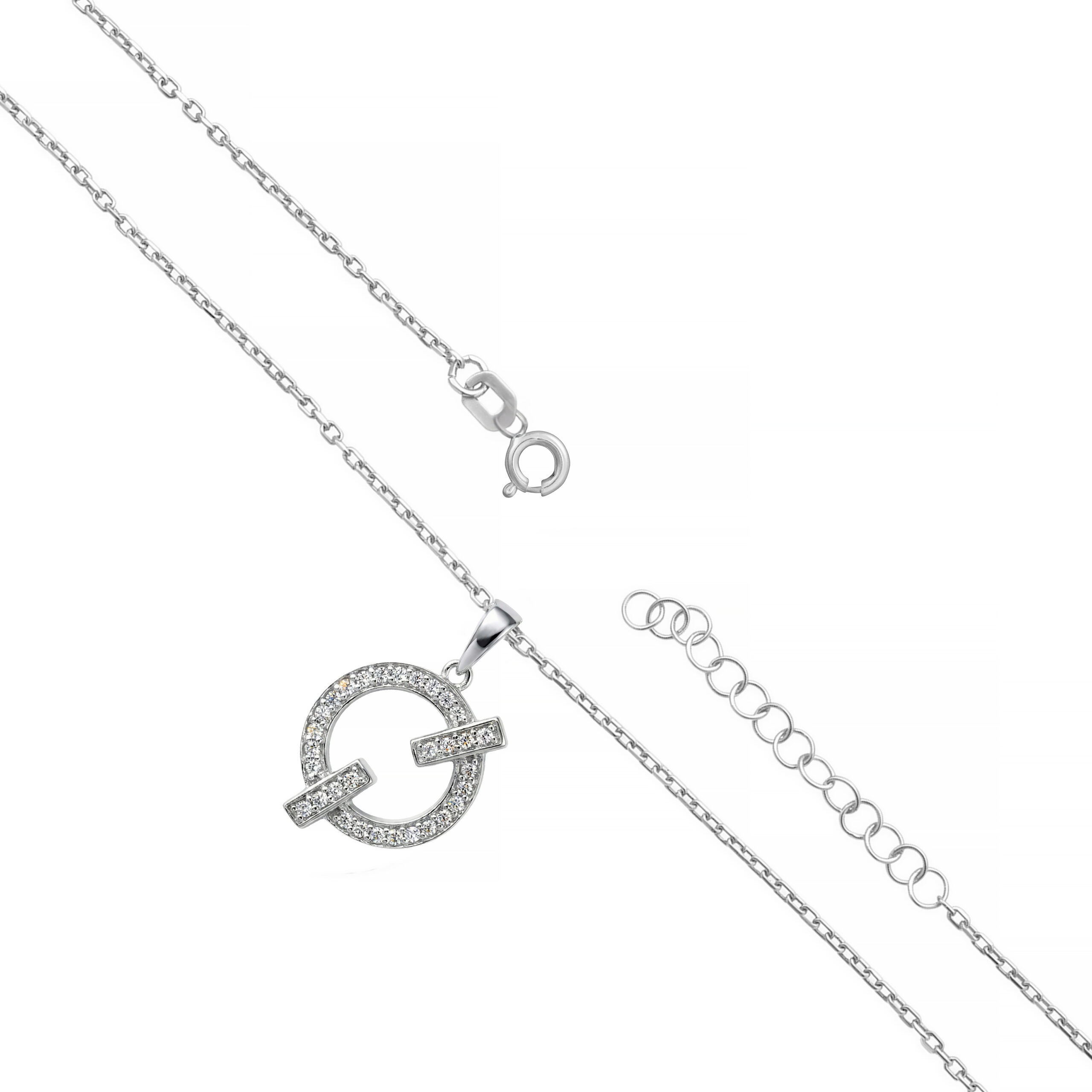 colgante-giocco crystal-plata-de-primera-ley-925-rodio-circonitas-exclusivo-diseño-original-elegante-diametro-14-milimetros-largo-cadena-de-42-a-45-centimetros-gioccosilver