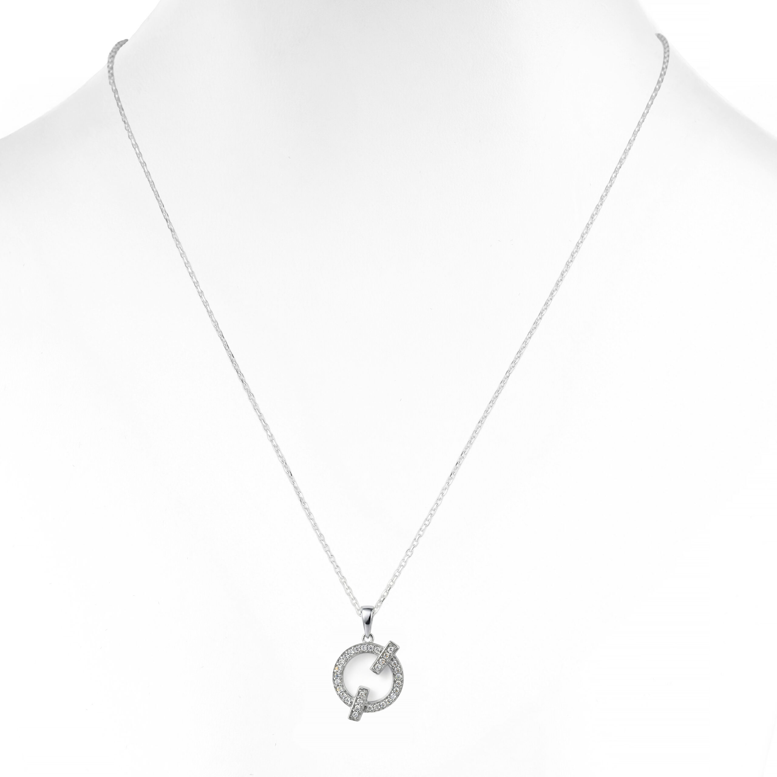 colgante-giocco crystal-plata-de-primera-ley-925-rodio-circonitas-exclusivo-diseño-original-elegante-diametro-14-milimetros-largo-cadena-de-42-a-45-centimetros-gioccosilver